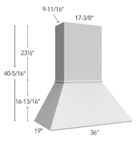 Picture of RHE36 TIMBER EURO HOOD Fusion Blanc
